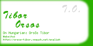 tibor orsos business card