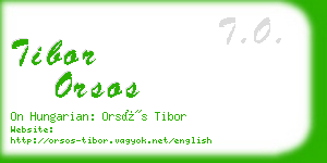 tibor orsos business card